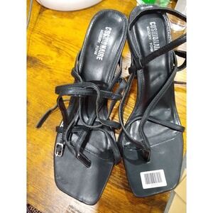 CUSHIONAIRE Women Belmondo Dress Sandals Black Wide Size 7.5